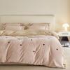 Clear 250G Thickened Milk Fleece Bed Four-Piece Set Coral Fleece Towel Embroidered Quilt Cover Bed Sheet Mattress 2