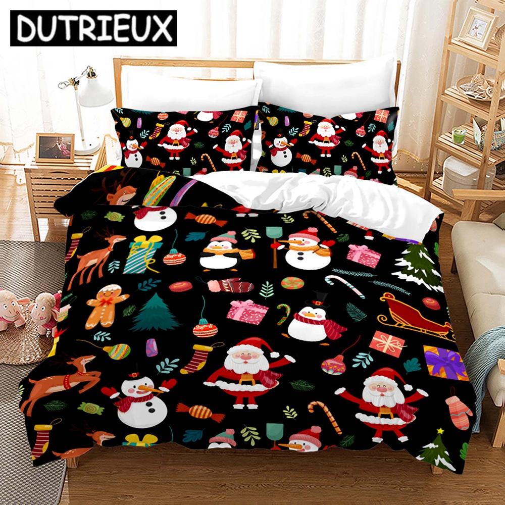 New Merry Christmas 3D Printed Bedding Set Duvet Covers Pillowcases Comforter Bedding Set Bedclothes Bed Linen 21
