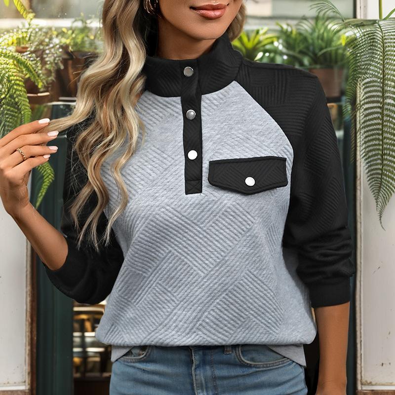 Яркий цветной свитшот с воротником-стойкой, повседневный удобный осенний женский свитшот Muscle Sense, топы