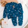 Autumn Sleepwear Pajamas For Girls Boys Long Sleeve Tops+Pants Suits Fashion Home Clothing Baby Kid Sleep Costume