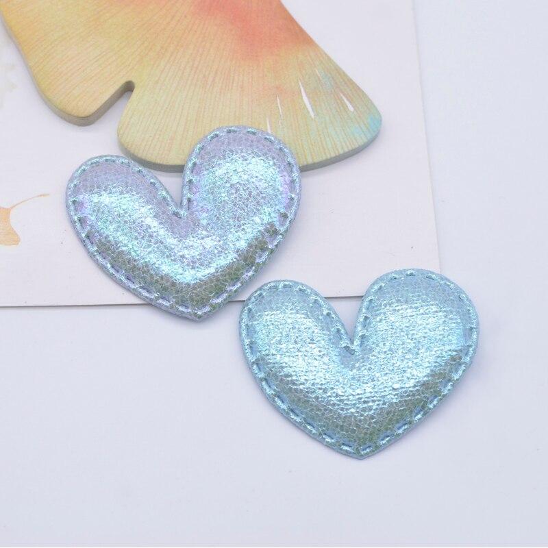 30 шт. 43*35 мм блестящая аппликация в форме сердца, мягкие нашивки для одежды, шляпа, принадлежности для шитья, головные уборы «сделай сам», заколки для волос, декор с бантом