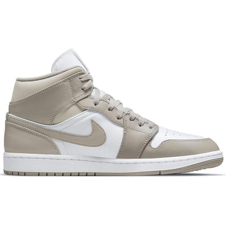 Мужские кроссовки Air Jordan 1 Mid College Grey Light-Bone White 554724-082