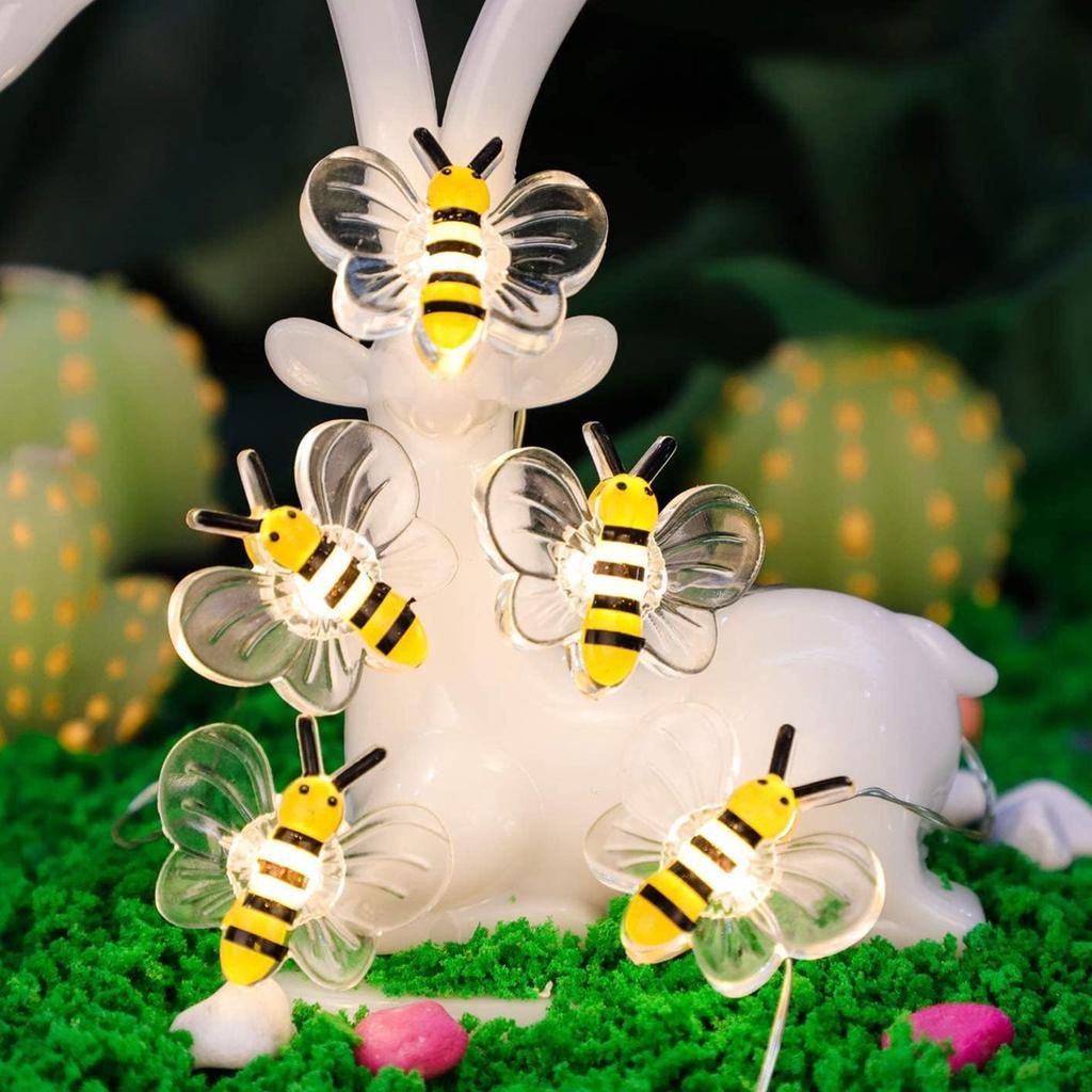 Cute Bee Battery Powered String Lights  for Bedroom Kid Room Tree Flowers Plants Patios Party Wedding Xmas Lawn Garden Decor
