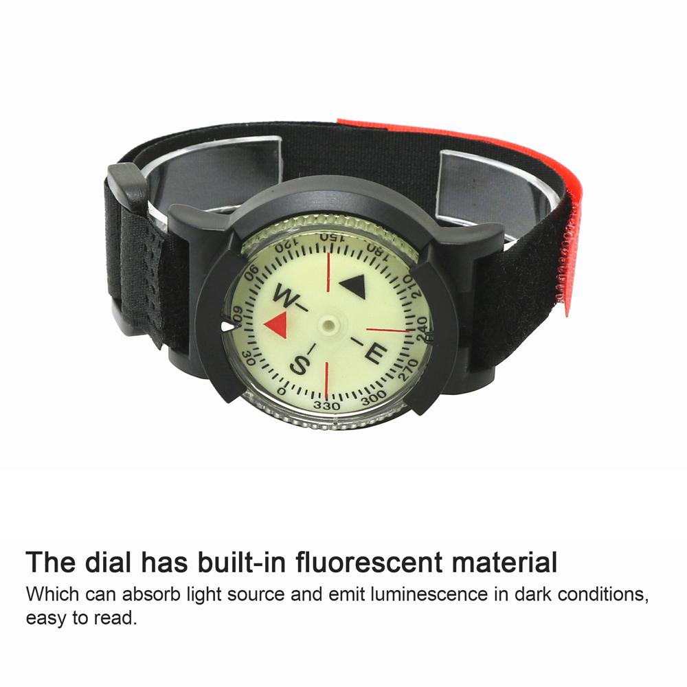 50M Underwater Diving Compass Luminous Dive Wrist Compass Waterproof Navigation Tool for Diving Camping Cycle Outdoor