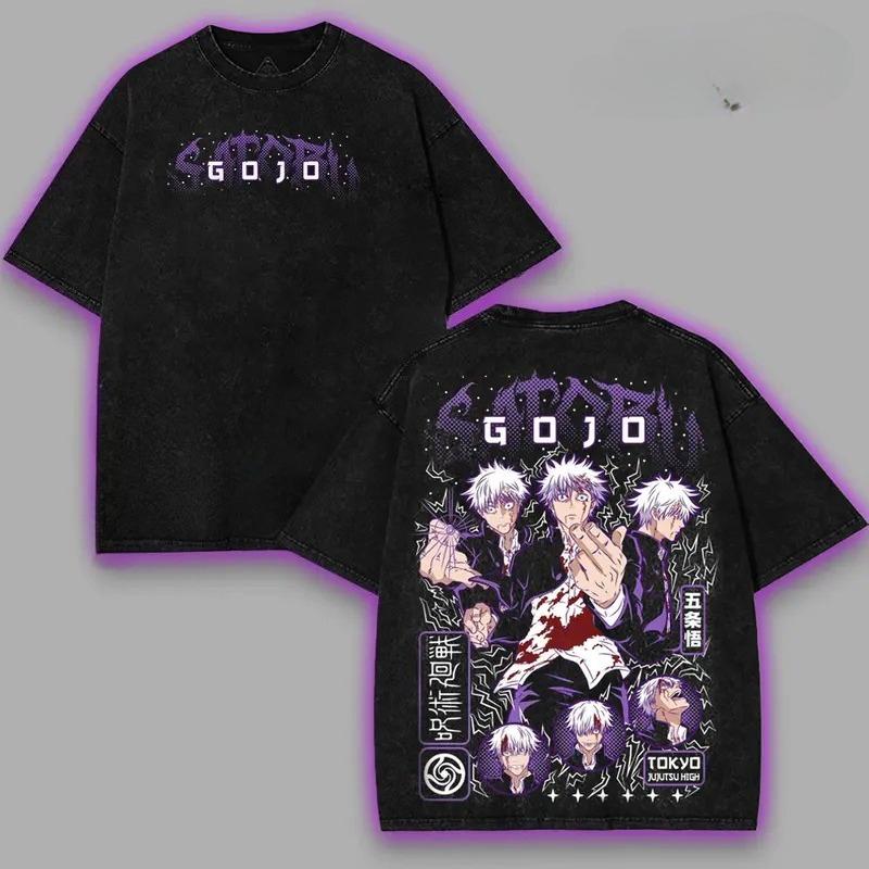 Hot Anime Jujutsu Kaisen Zenin Maki Print T-shirt Men Women Tshirts Casual Cotton Clothing Retro Washed T Shirt Harajuku Tops