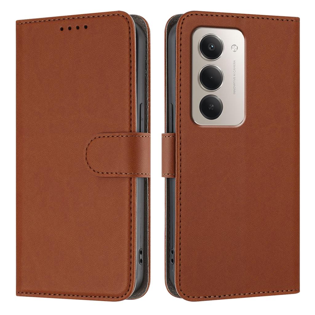 For Xiaomi Redmi 15 5G (Global) (169mm) Leather Case Solid Color Phone Cover with Wallet