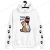 Cartoon Cat Drink Salary Increase Beverages Mens Women Hoodies Fashion Casual Hoodies Pleasure Sweatshirts Home Harajuku Tops