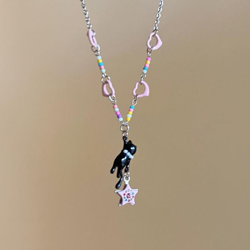 Изысканное красочное милое ожерелье из бисера для женщин и девочек, легкая роскошная романтическая цепочка на ключицу в форме сердца, свадебные украшения, подарки