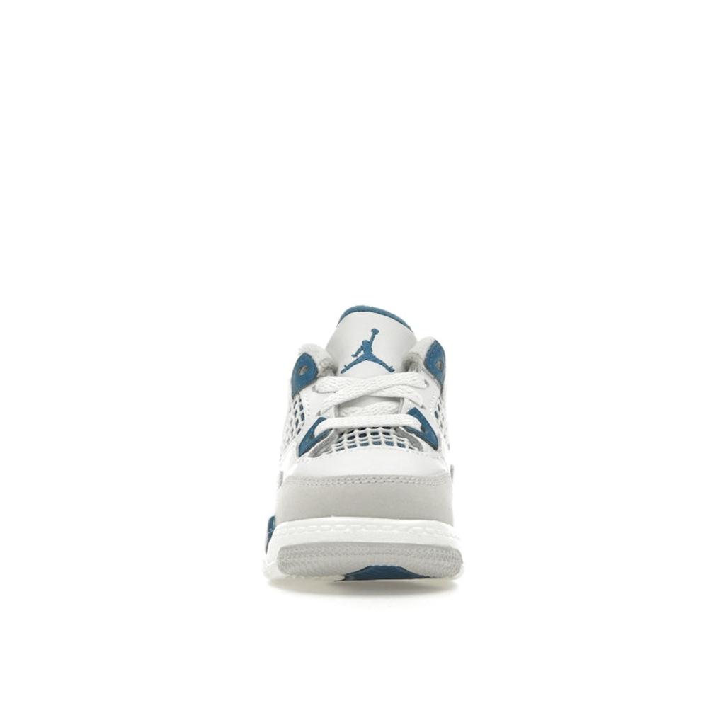 Air Jordan 4 Retro TD Military Blue 2024 Baby Sneakers White Off-White Neutral-Grey BQ7670-141