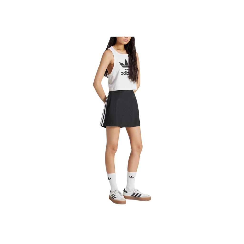 Adidas Originals Striped Logo Short Casual Skirt Women Skirts Black JD0281