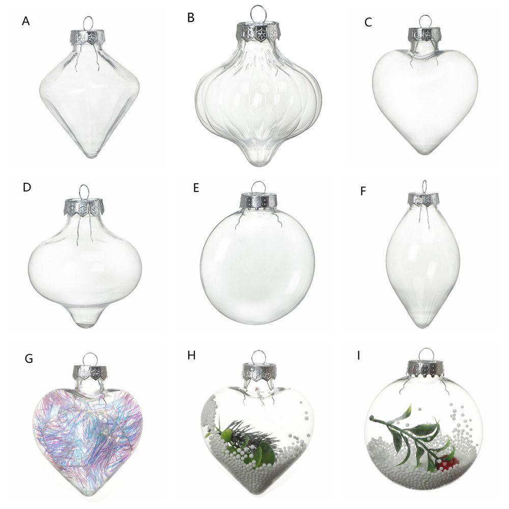 DIY Gifts Xmas Ornaments Plastic Christmas Tree Decoration Transparent Balls Fillable Candy Box