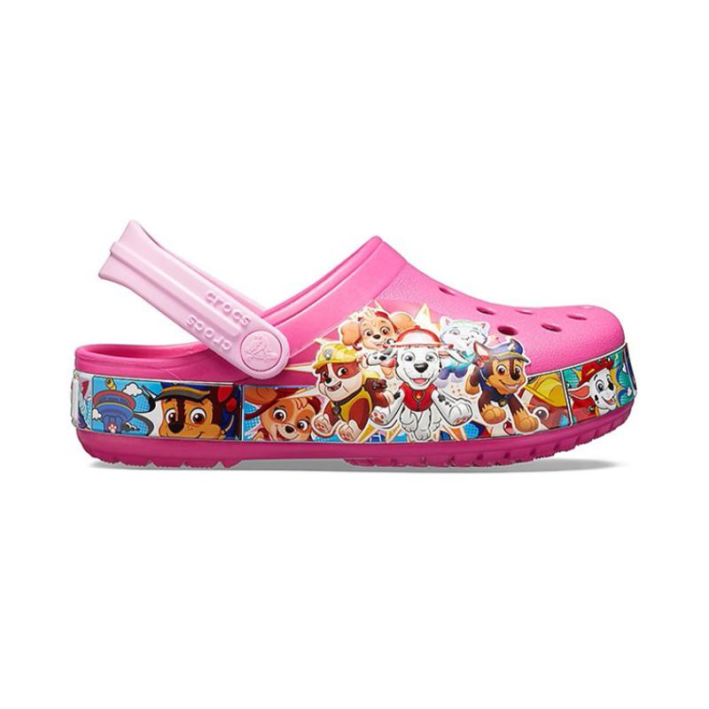 Crocs Классические клоги Fun Academy PAW Team Дырочные сандалии Розовый Детский стиль