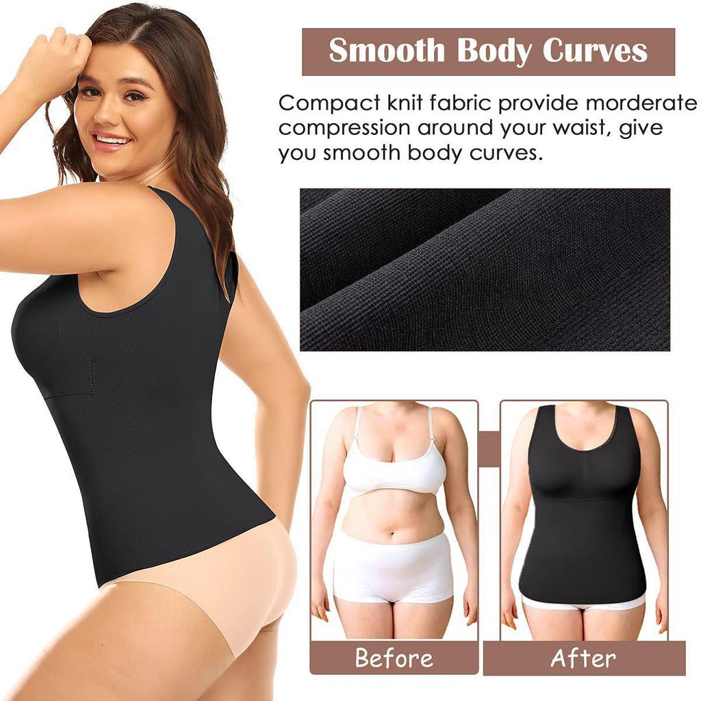 Double-Layer Seamless Body Shaping Vest for Women - Tummy Control & Waist Cincher Sports Base Layer, Pure Cotton with Chest Pads