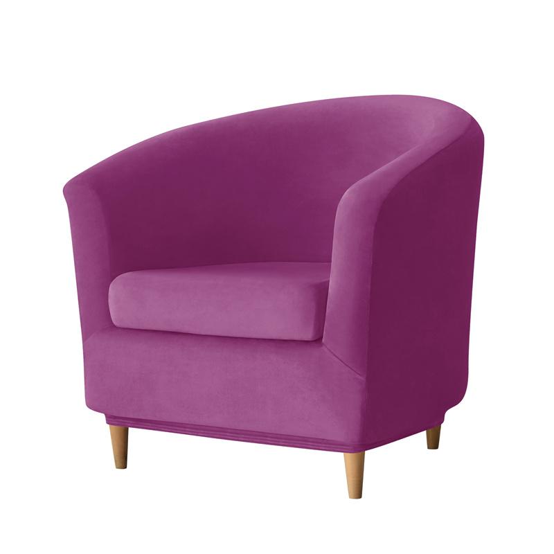 2pcs/set Soft Velvet Club Chair Covers Stretch Armchair Slipcover Single Sofa Cover with Seat Cushion Cover for Tub Bar Counter