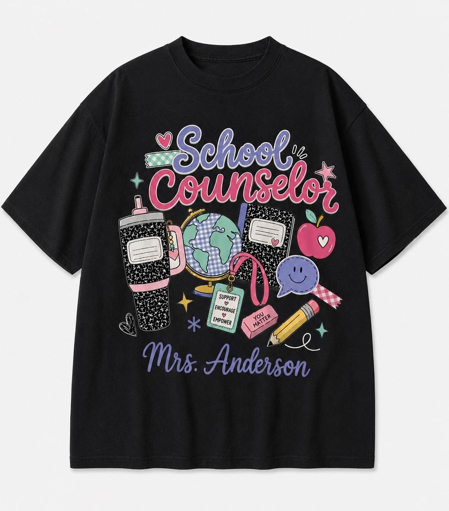 Personalized School Counselor Shirt, Custom Name Back to School Tee
