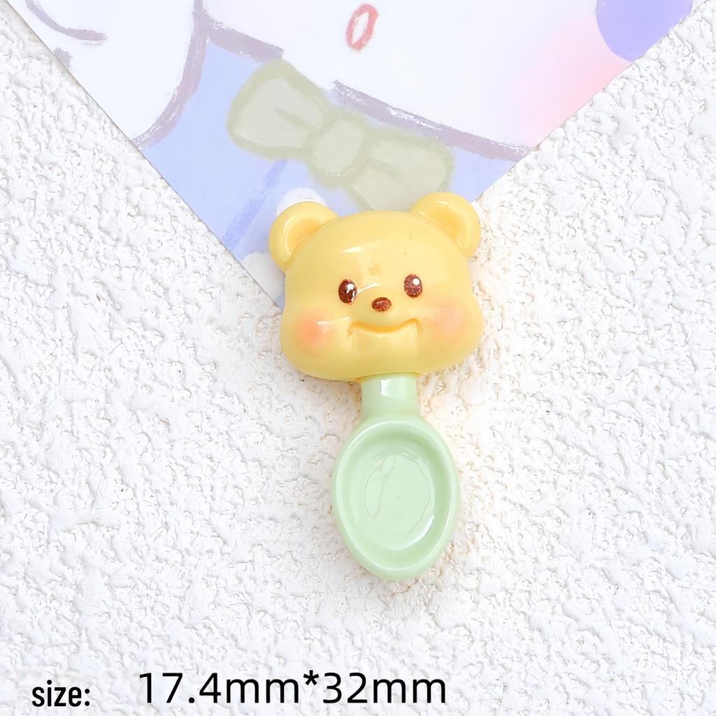 Милая ложка-медведь из мультфильма, аксессуары из смолы: Чехол для телефона, заколка для волос, бижутерия, украшение своими руками.