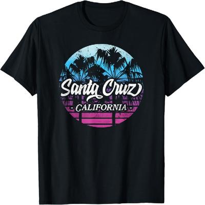 Винтажная мужская женская футболка Santa Cruz Retro California Beach Sunset