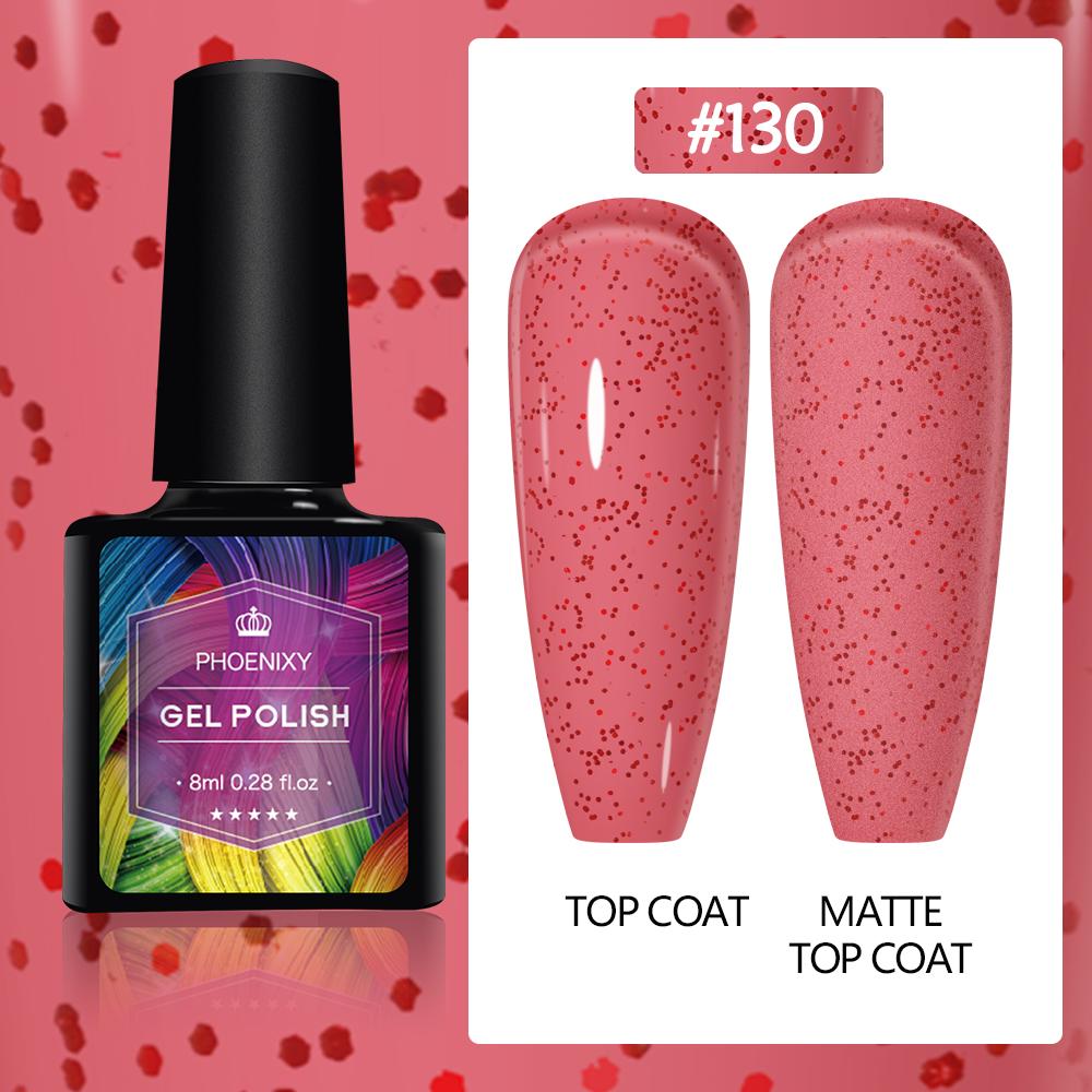 PHOENIXY 8 мл гель-лак для ногтей, полуперманентный гель, блестящий гель, отмачиваемый блестящий стартовый набор, маникюрный набор для маникюрного салона
