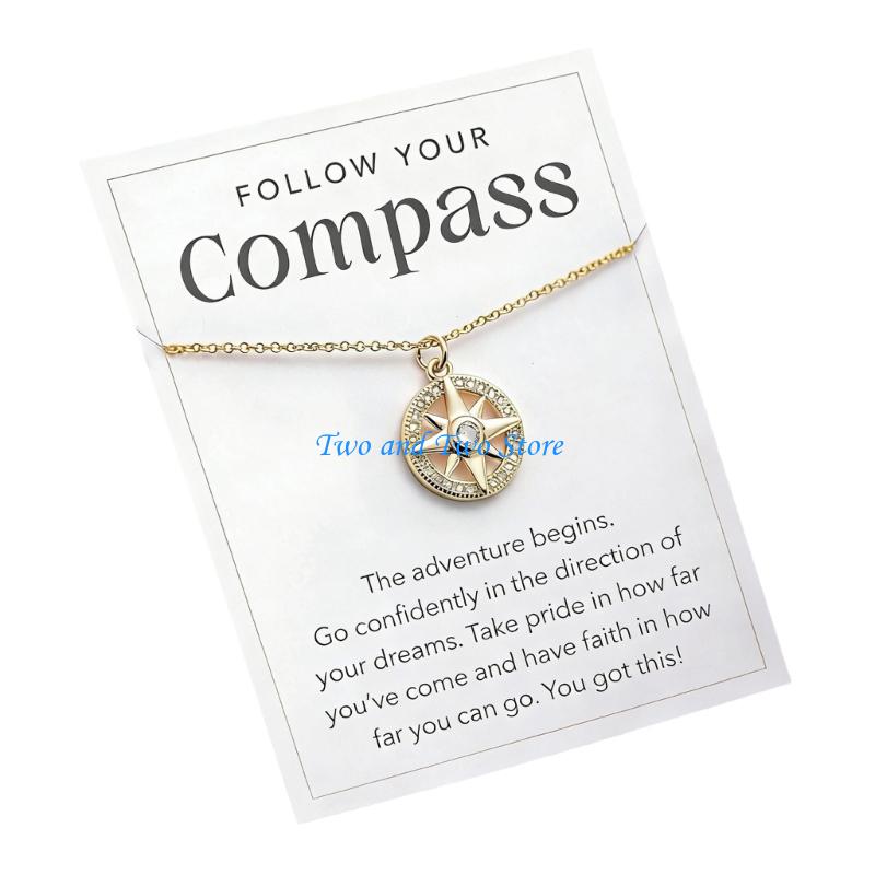 HX6F Fashionable Metal Necklace Symbol Of Direction And