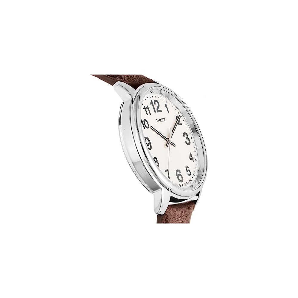 Timex Easy Reader Кремовый циферблат Латунь Минеральное стекло Кварц 43 мм Мужские часы Коричневый