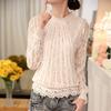 Весна Осень Шифон Кружева Блузка Женские Рубашки Летние Белые Топы Blusas Женские Блузки С Длинным Рукавом Женская Одежда Женственная