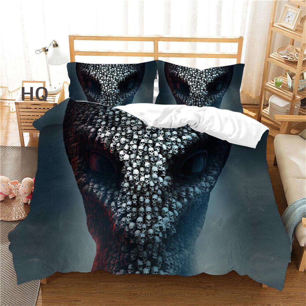 Пододеяльник с черепом, постельное белье для взрослых, постельное белье, молодежное покрывало, наволочка