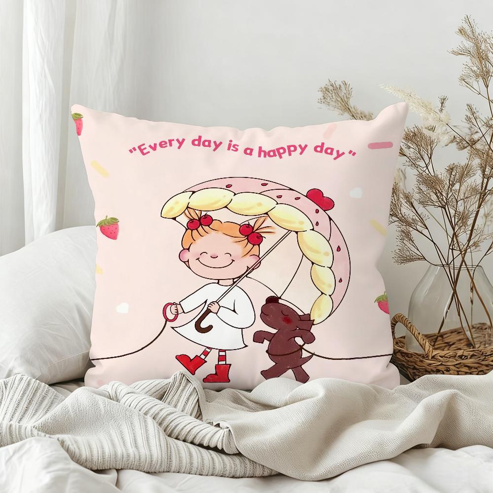 Cute Cartoon CCocochan Pillow Case Bedroom Sofa Living Room Backrest Decoration Square Cushion Nap Time