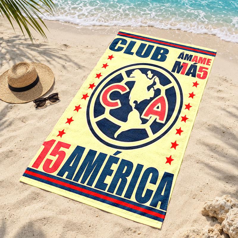 Пляжное полотенце из микрофибры Club America, быстросохнущее, не оставляющее песка, легкое, для путешествий, плавания, кемпинга