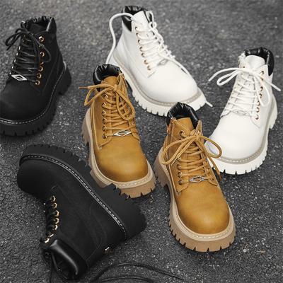 Мода Женские Ботинки в Британском Стиле, Повседневные, Нескользящая Мягкая Подошва, Ботинки на Высокой Платформе, Женские Уличные Ботинки Рубарб, Ботинки в Стиле Милитари, Botas Mujer