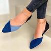 Shoes for Women 2024 Brand Slip On Women's Flats Autumn Pointed Toe Mixed Colors Flock Shallow Mouth Low-heeled Shoes Women