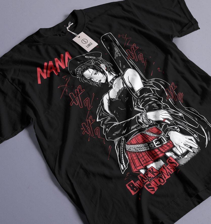 Футболка Наны Осаки, Black Stones Manga Anime Girl Kawai Graphic Shirt, все размеры