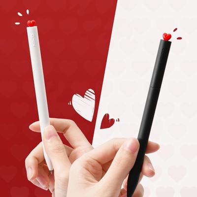 Гелевая ручка Red Heart со сменными стержнями, подарок на День святого Валентина, шариковая ручка 0,5 мм, черные чернила для письма