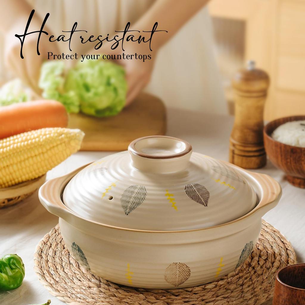 Round Woven Placemats Set Of 6, Natural Water Hyacinth Place Mats