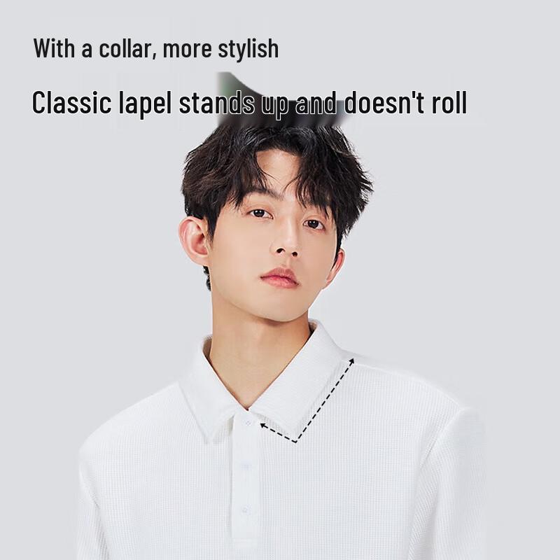MINISO Men's 2025 Summer Waffle Knit Polo T-Shirt