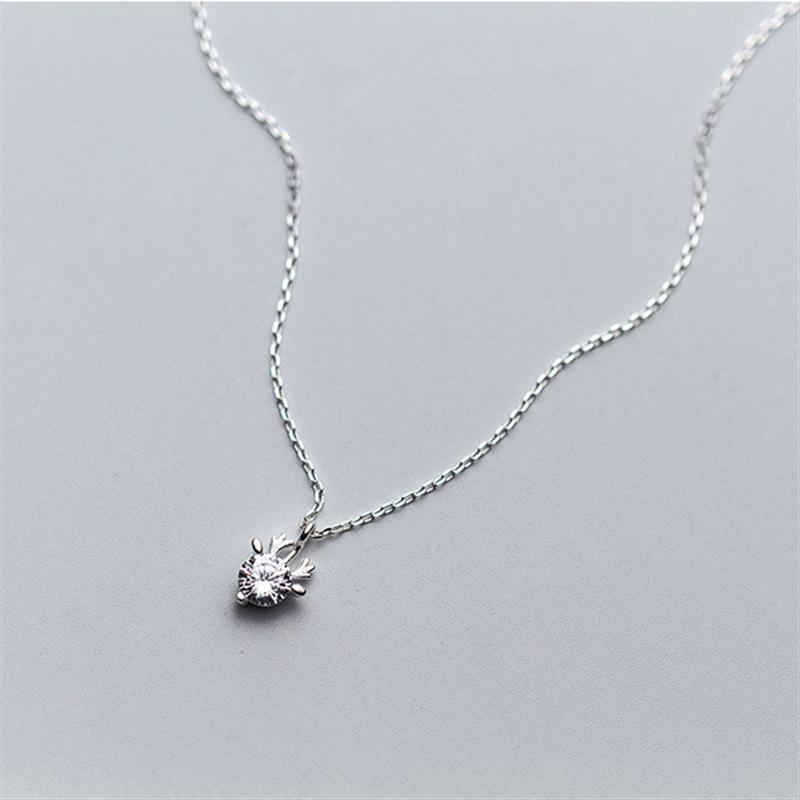 Elk Horn Necklace: Japanese & Korean Style, Women's Zircon Clavicle Chain, Christmas Fashion Jewelry