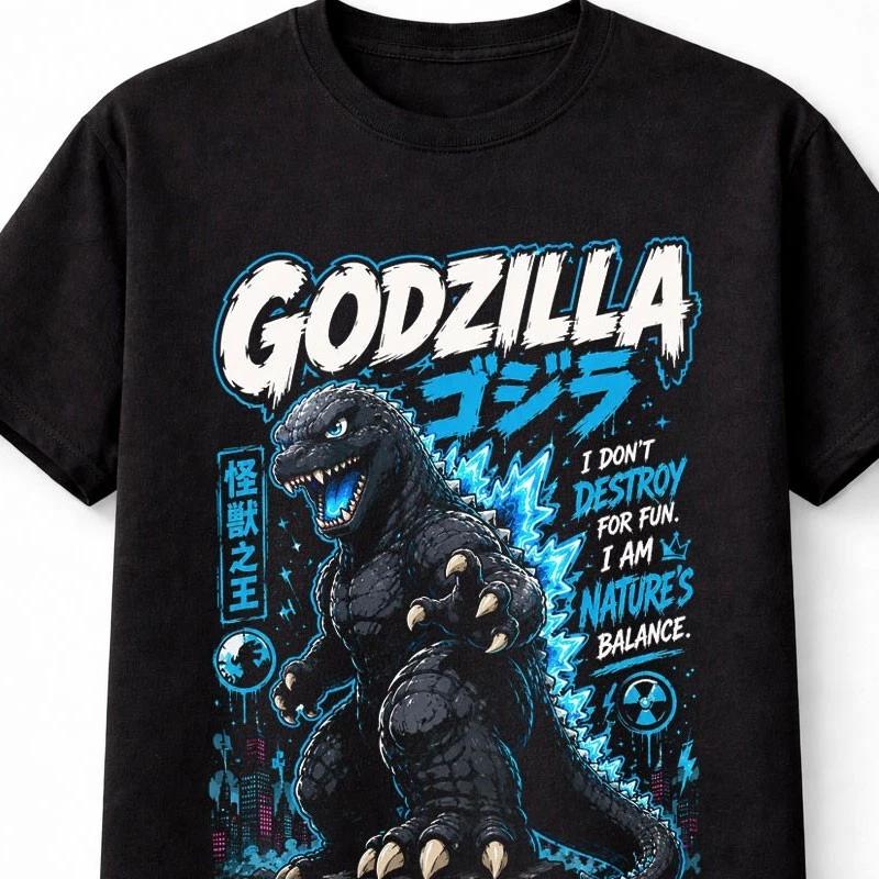 Godzilla Kaiju Monster Japanese Retro Anime Graphic Unisex TShirt
