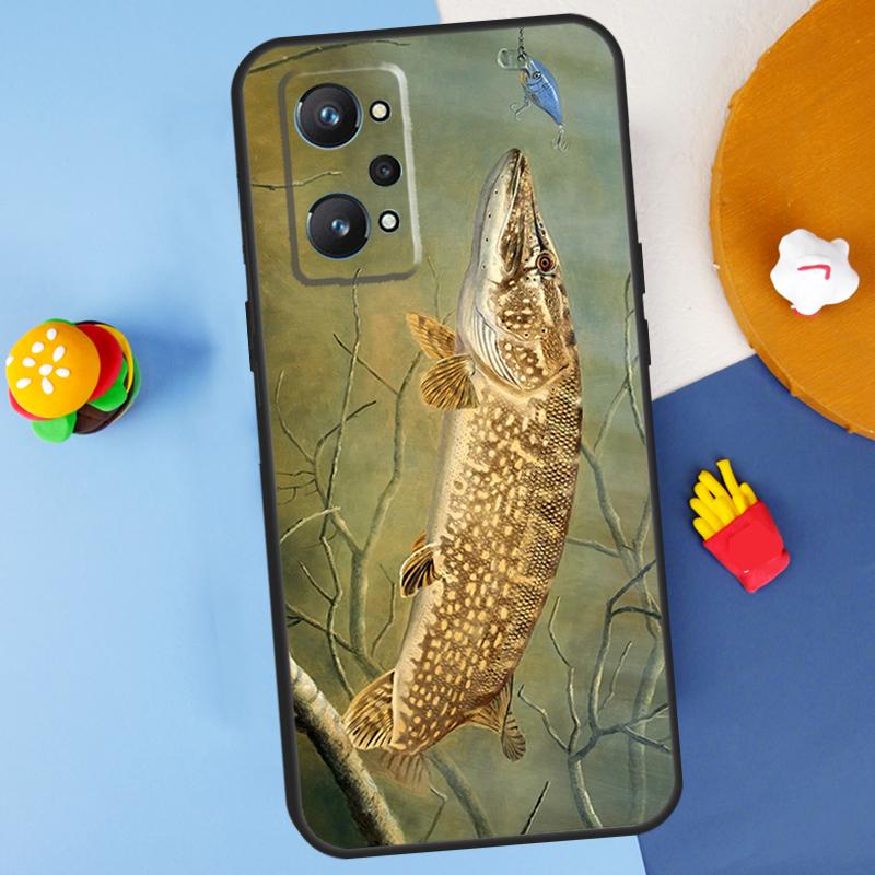 Рыболовная приманка Щука Для Realme C55 C67 C61 C75 C53 C51 C21Y C25S GT 6 6T 5 GT7 Pro 10 11 12 13 14 Pro Plus Чехол