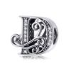 Bamoer Authentic 925 Sterling Silver Vintage Letter A To Z Zircon Bead Charms Fit Original Charm Bracelets DIY Jewelry