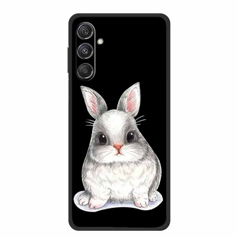 Чехол для Samsung Galaxy M36 A17 5G Цветок Черный Силикон Мягкая Задняя Крышка Для Samsung Galaxy S25 FE Plus Чехол для Телефона Coque Мультяшный