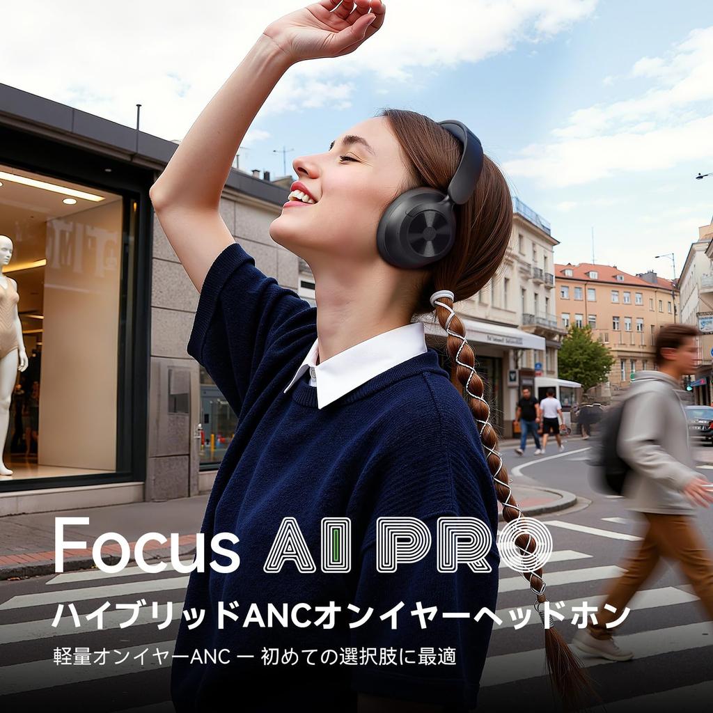 OneOdio Focus A1Pro Wireless Headphones, On-Ear Hybrid Noise Cancelling Bluetooth 6.0 Headphones, Low Latency Gaming Mode, 70 Hours of Continuous