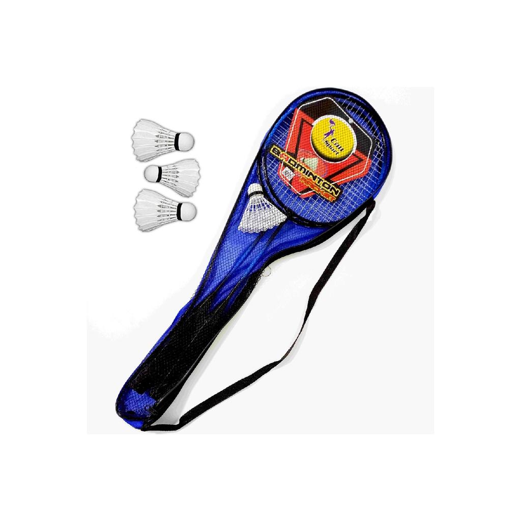 Bedminton Set With Bag 2 Racket 3 Ball Badminton Set Blue Color