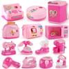 Kids' Kitchen Pretend Play Set: Pink Mini Appliances with Washing Machine & Rice Cooker
