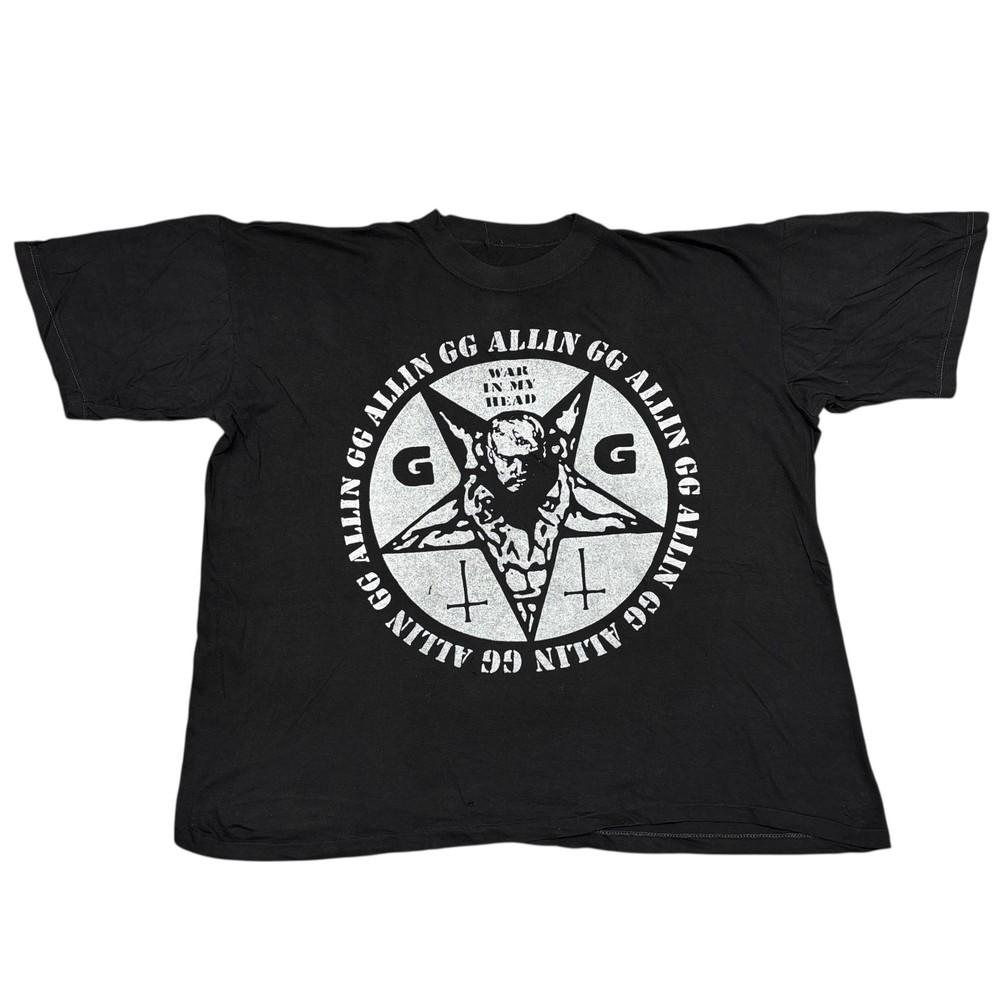 Винтажная футболка GG Allin XL 90-х Одиночный шов Тур Концерт Панк-рок Группа Футболка 80-х Унисекс