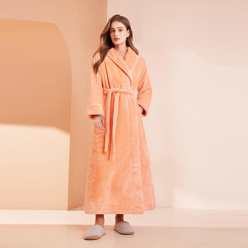 Роскошные утолщенные осенне-зимние парные халаты в стиле отеля - мужской и женский длинный велюровый халат