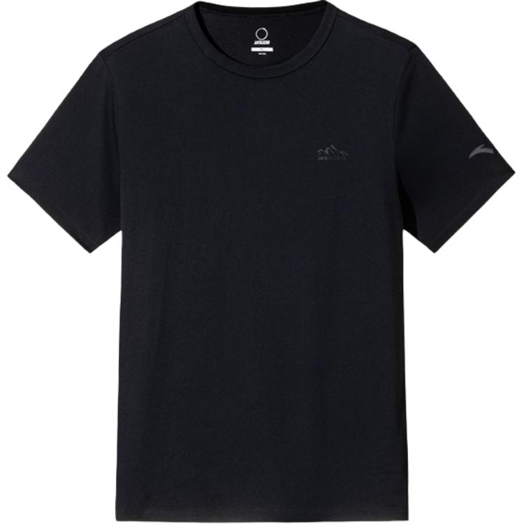 Anta Футболка Outdoor Series Casual Comfortable Simple Universal с круглым вырезом и коротким рукавом и буквенным принтом, мужские топы Basic-Black 152526103-4