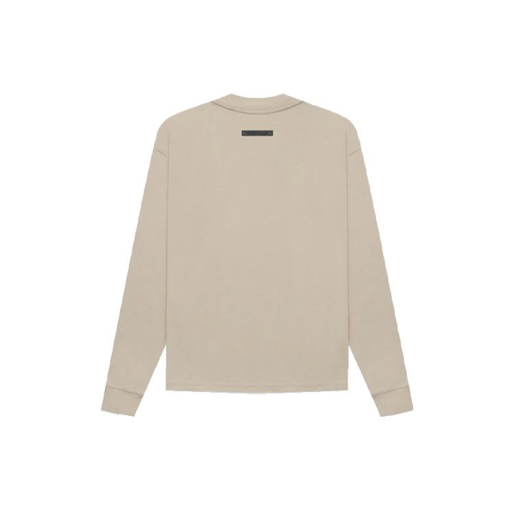 Fear of God Essentials FW21 LS Tee With Chest Logo Unisex Tops String Tan FOG-FW21-185