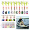 10pcs Boxed Metal Spoon Spinner Fishing Lure with Treble Hooks Artificial Bait 3g Rotating Spoon Kit Fishing Gift for Dad Father