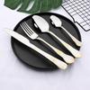 24Pcs Gold Flower Pattern Cutlery Set 18/10 Stainless Steel Tableware Set Knife Fork Tea Spoon Dinnerware Silverware Kitchen Flatware