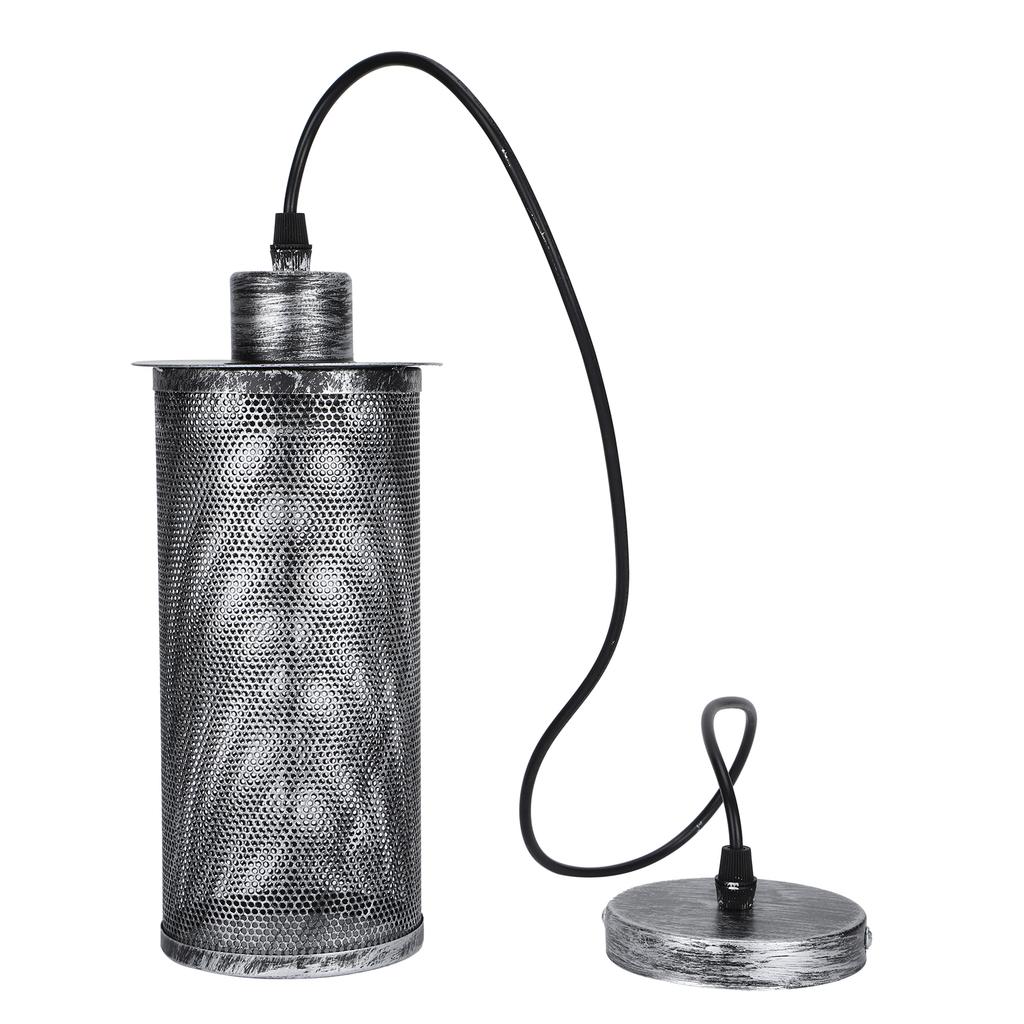 Абажур из сетки в индустриальном стиле E27, подвесной светильник из железа для бара, кафе, AC85‑265VRetro Silver