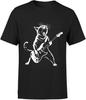 Śmieszna Koszulka Kot Z Gitarą Męska Rock Rockowa Metal Metalowa Gitarzysty